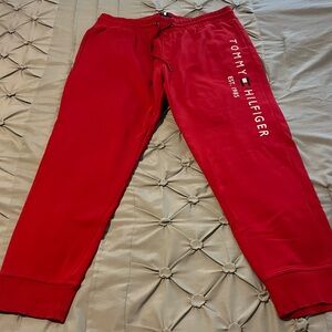 Tommy Hilfiger Red Joggers with Logo